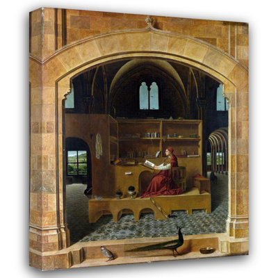 «St. Jerome in His Study» par Antonello Da Messina - Art mural sur toile tendue avec châssis