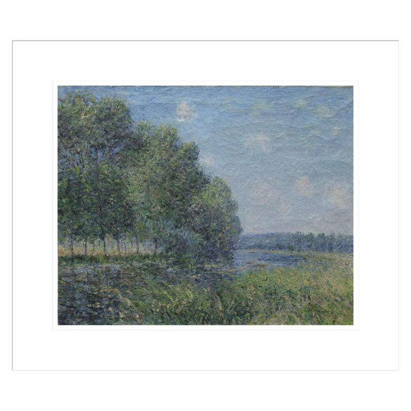 «River View» par Alfred Sisley - impression giclée sur cadre, H 17,75 po x l 20,6 po