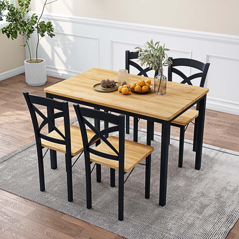 Ensemble de salle à manger rectangulaire L 45,67 po x l 29,5 po Nashton, Chêne, Chêne / noir