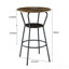 Ensemble de table de bar ronde et tabouret avec tablette, tabouret rembourré avec dossier