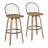 Novalee 30" Fixed-Height Bar Stools with Removable Cushions and Bent Wood Legs (Set of 2)-88853979
