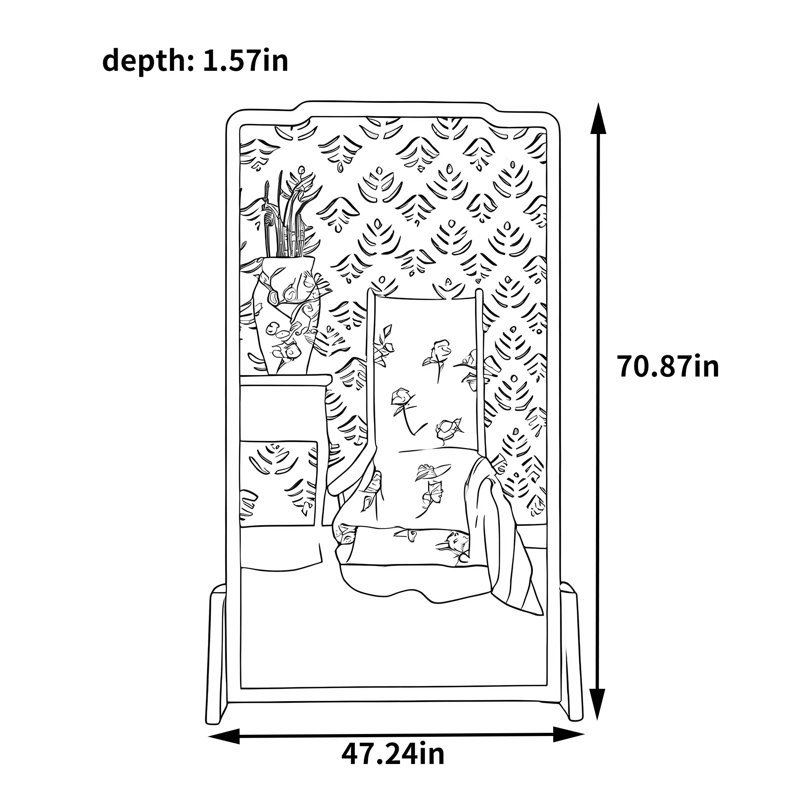 Cadien, 70.87" H x 47.24" W x 1.57" D
