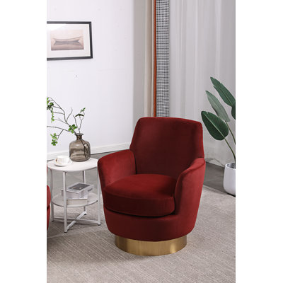 Fauteuil demi-tonneau pivotant avec base en acier inoxydable pour le salon