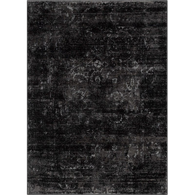 Vintage Oriental Black Area Rug