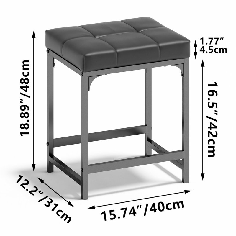 Ensemble de 2 tabourets de coiffeuse et tabouret de bar 18 po