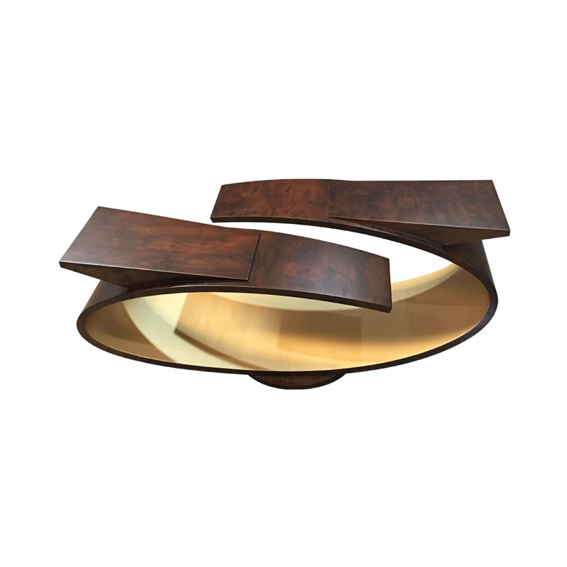 Ashla Solid Wood Abstract Coffee Table with Storage