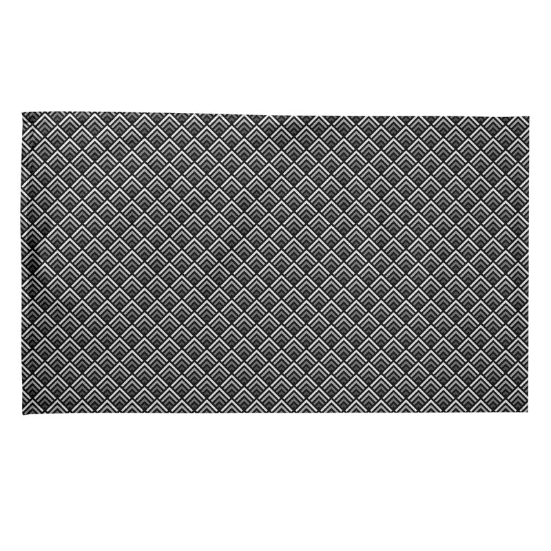 Torchon à motif géométrique inversé, Polyester sergé, gris