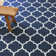 AVA Navy Machine Tufted Printed Area Rug