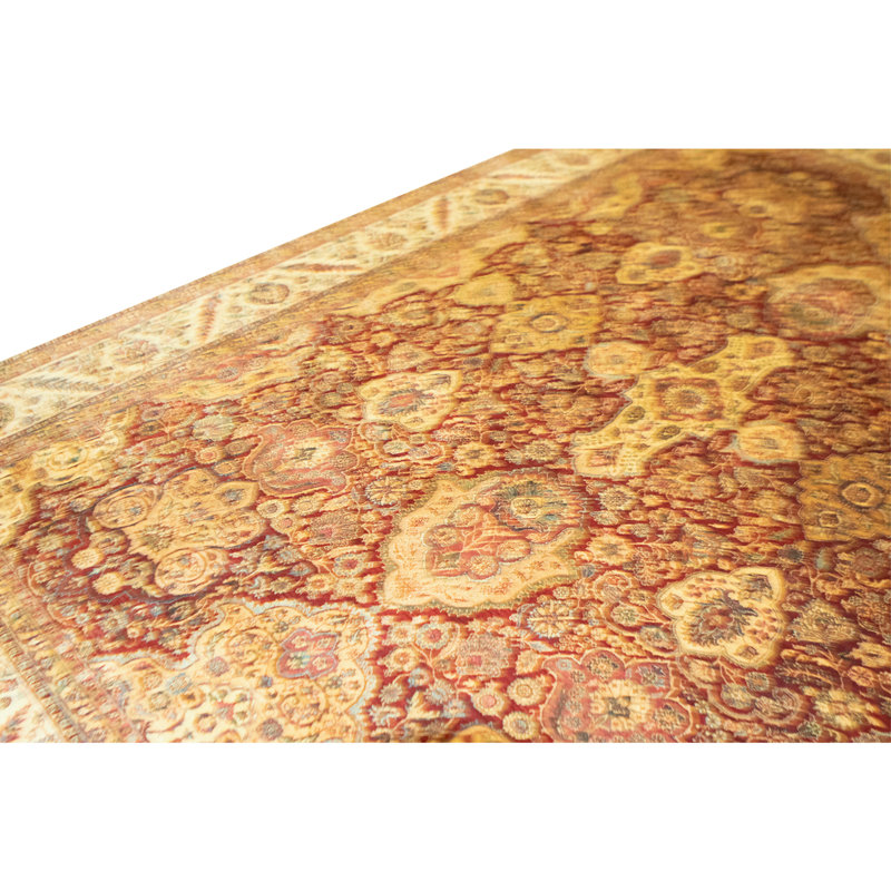 Tapis rouge et crème noué à la main de haute qualité