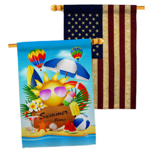 Drapeau de maison en polyester à 2 côtés Summer Dream
