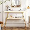 Console Table With Open Shelf, Narrow Entry Table Hallway Table Sofa Side Table With Storage Shelves For Living Room, Entryway