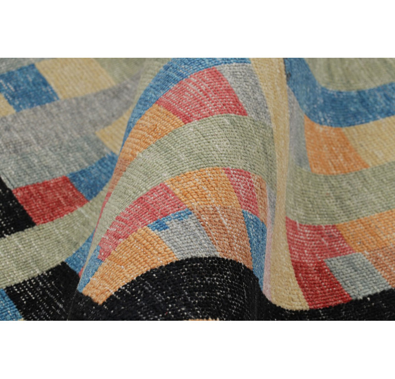 Homage Hand Knotted Wool Geometric Area Rug, Rectangle 5' x 7'