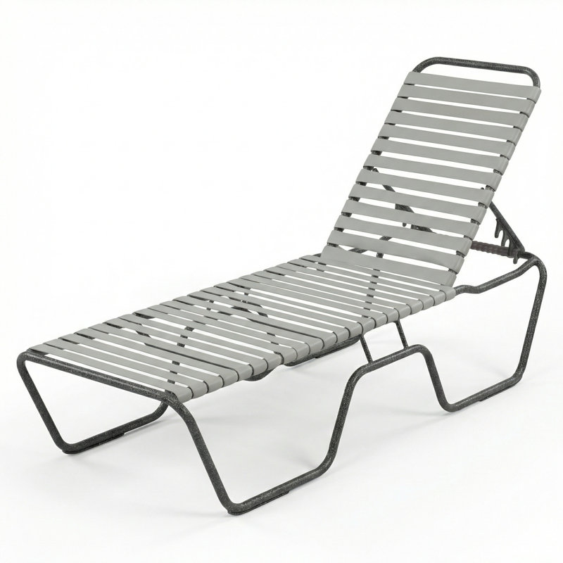 Armless Chaise, Gray Strap/Granite