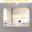 Armoire de salle de bain moderne avec lumières à DEL et miroir - 40 x 27,61 x 5,21 pouces, blanc, fixation murale, imperméable, preuve et 39 x 28, rangement multiple