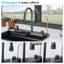 Évier de cuisine noir Gunmetal, cascade, bol simple multifonction, acier inoxydable de calibre 16, poste de travail à rebord, montage par le haut | Idée de cadeau
