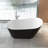 67" Freestanding Bathtub, Black Acrylic Streamline Stand Alone Soaking Bath Tubs For Adult With Overflow And Drain In Chrome