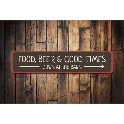 Food Down at the Barn Aluminum Sign