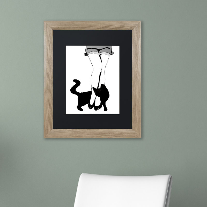 Jadaya «Black Cat», impression encadrée, Noir, H 20 po x l 16 po x P 0,5 po, Cadre brun