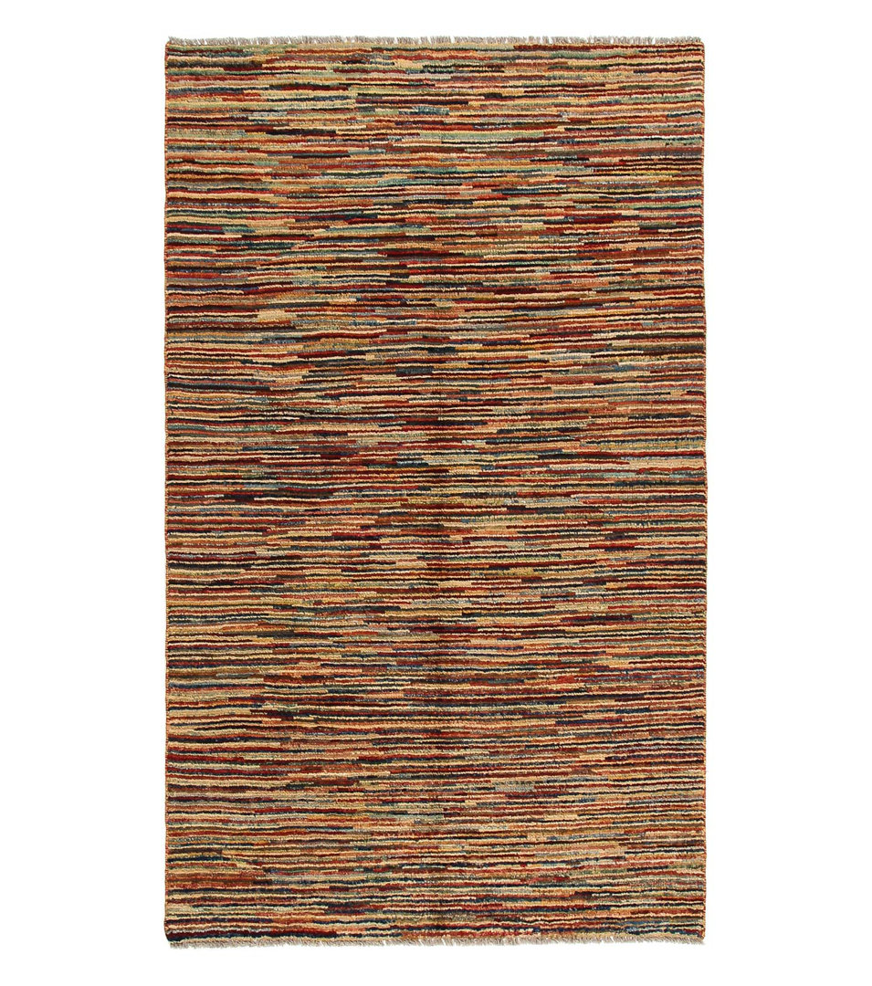 One-of-a-Kind Javian Hand-Knotted 113 x 185cm Wool Area Rug in Brown/Red