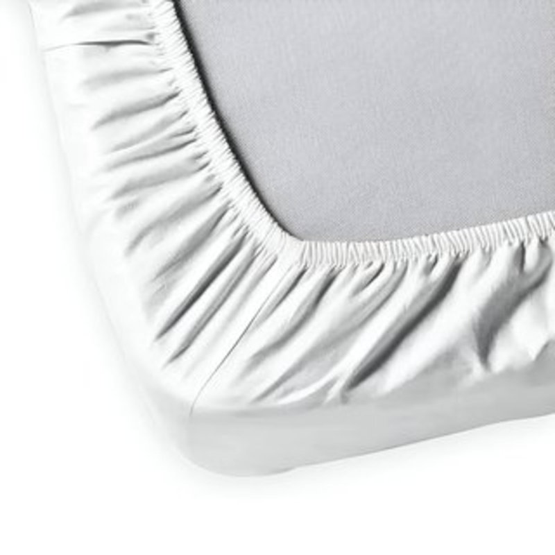 400TC Sateen Solid Cotton Fitted Sheet Fits Upto 8" Deep Pocket, Full XL Fitted Sheet, White