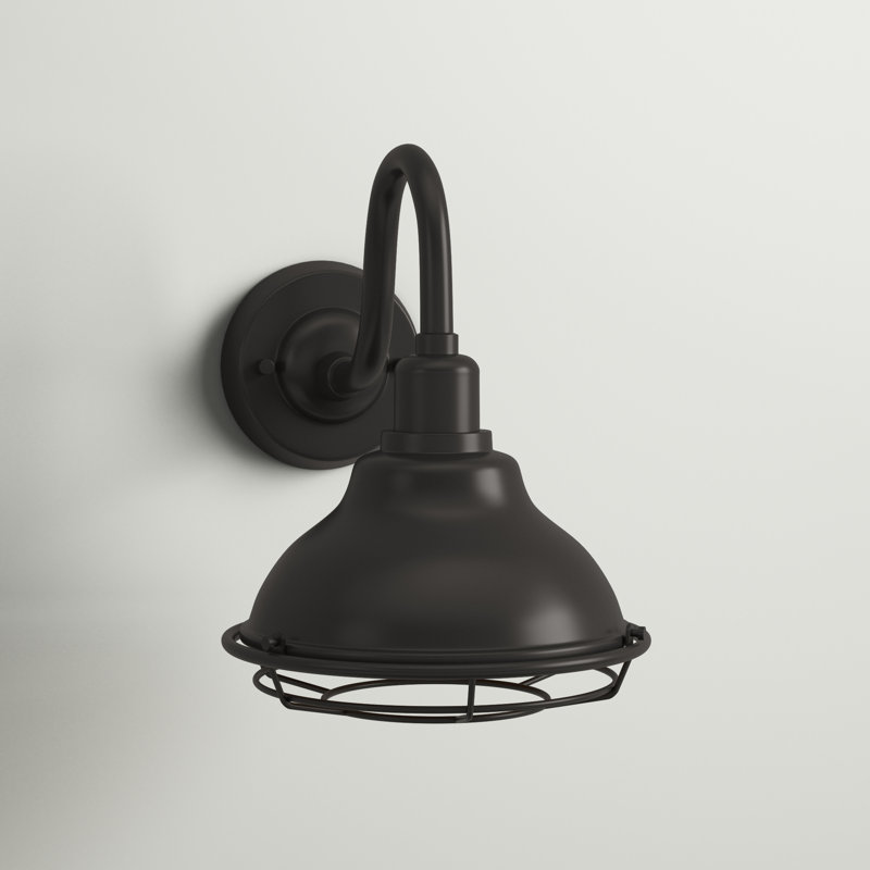 Luminaire de grange d'extérieur Leonardo, Bronze, Bronze foncé / Or, H 12,38 po x l 9,75 po x P 13,5 po