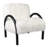Accent Chair with Faux Fur Upholstery with Wooden Frame - Upholstered Armchair for Living Room, Dining Room, or Bedroom or - 32", White