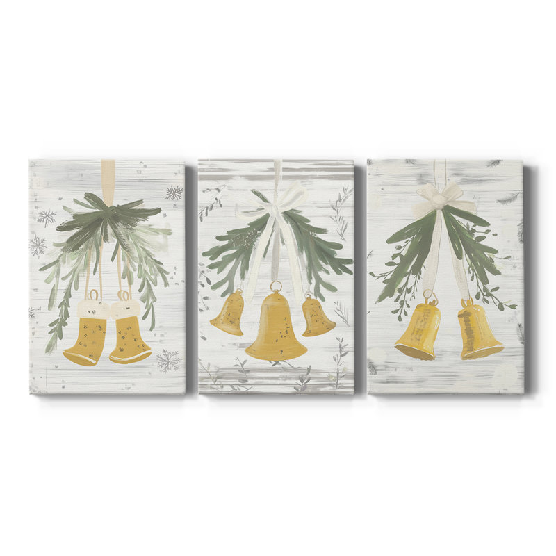 Christmas Holiday Art CECXIV - Toile tendue avec châssis - 3 pièces, H 12 po x l 24 po