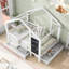 Lit simple avec tableau noir et tiroirs, deux options d'assemblage, blanc