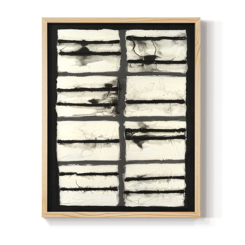 Linear Entropy I Framed Print - Solid Wood, Natural, 21" H x 17" W