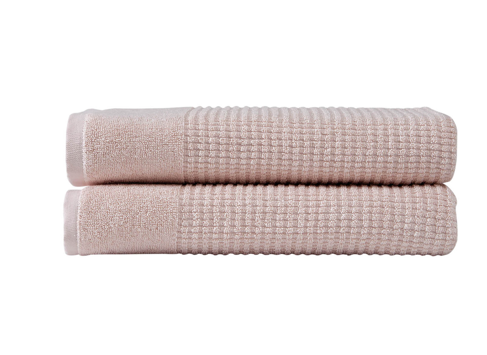 Earline 2-Piece Turkish Cotton Bath Towel Set, Pink