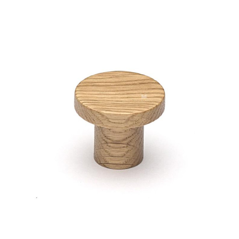 1 1/4" Diameter Round Knob, Oak