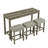 Miles 4-Piece Bar Table Set with Upholstered Stools & Power Outlets-165969930