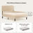Gizoon Tufted Headboard Bed: Wood & Metal Upholstered Low Profile Design + Adjustable tufted headboard-1441420120-1441420122