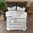 Cotton Printed Duvet Cover Set With Trims