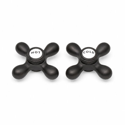 P0219 Paire de poignées à points croisés avec boutons en laiton et en porcelaine