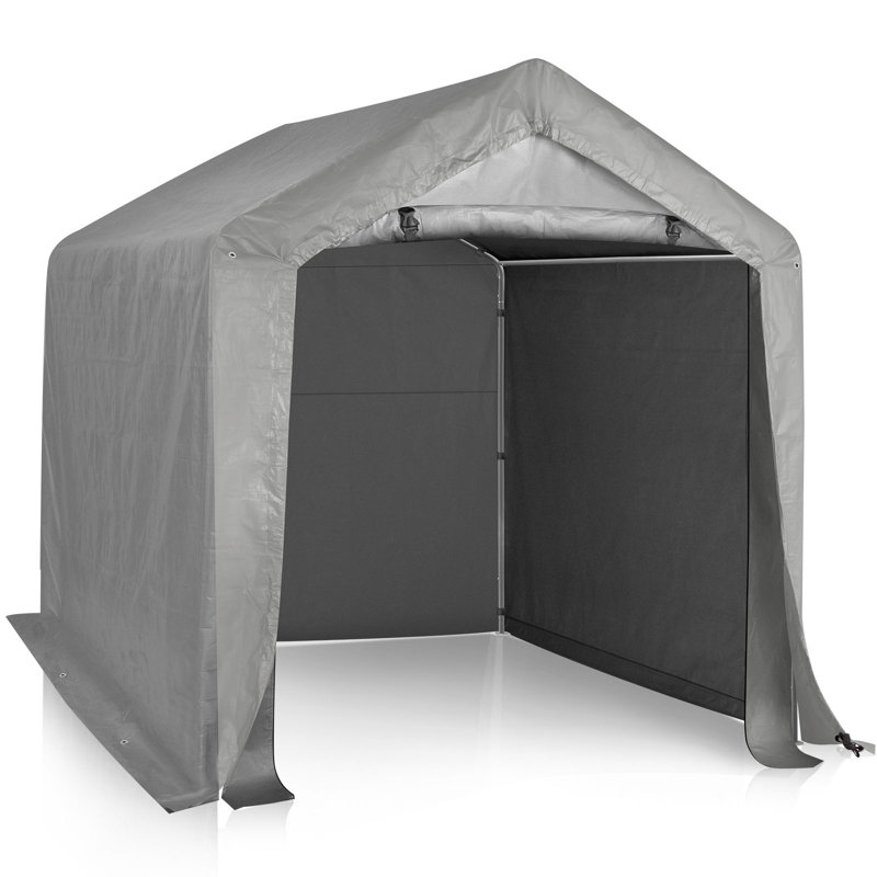 6 Ft. X 6 Ft. Deep Gray One-Piece Frame Carport With Storage Shed, 70.87" H x 70.87" W x 78.74" D