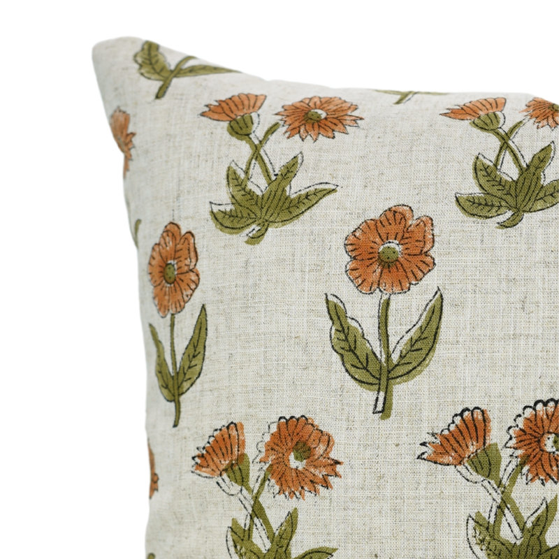 Coussin décoratif en tissu épais avec coussin décoratif Fab Fabine (Kirti), Orange, H 12 po x l 20 po, Forme rectangulaire