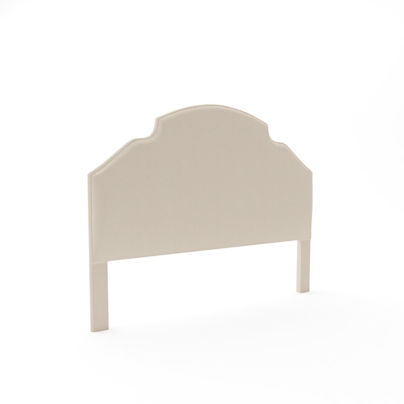 Leland Upholstered Headboard, Posh Life Performance Velvet Frost White, King