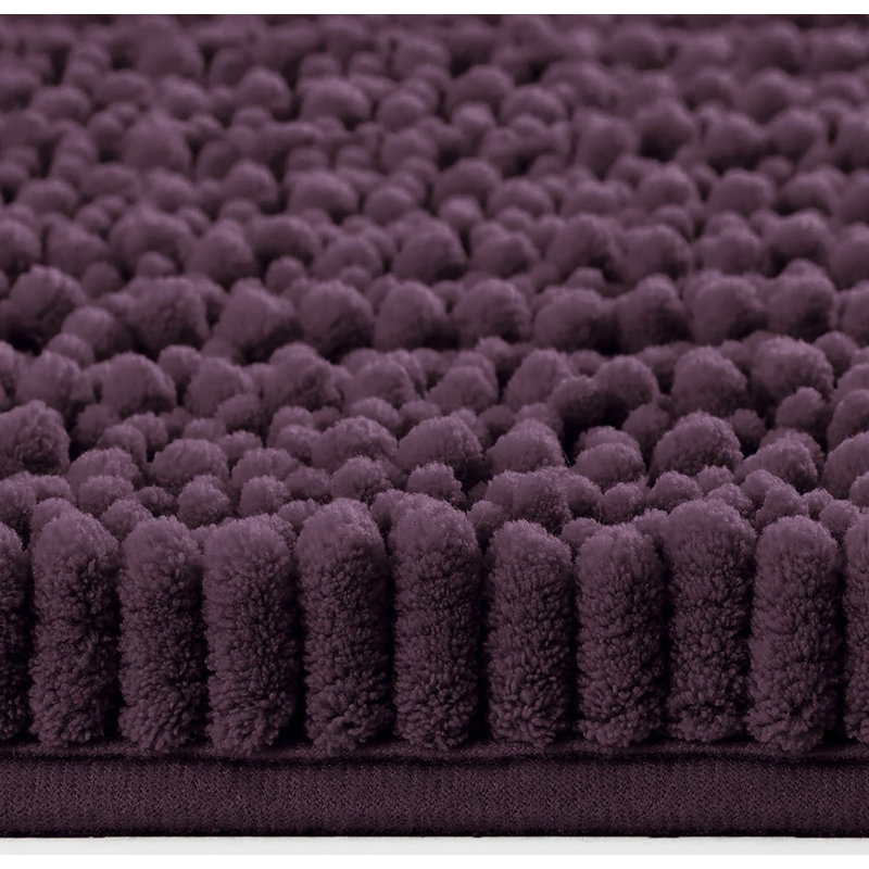 Ensemble de 2 tapis de salle de bain en chenille moelleux et moelleux, Mauve