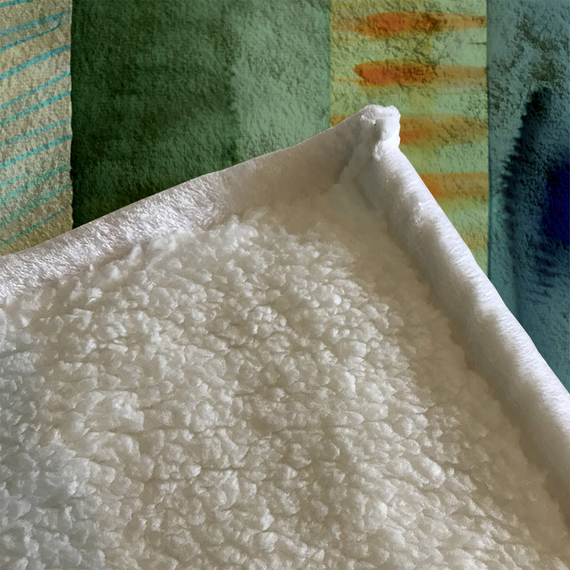 Throw Blanket, 51" W x 60" L, Striped/Abstract, Green/Orange