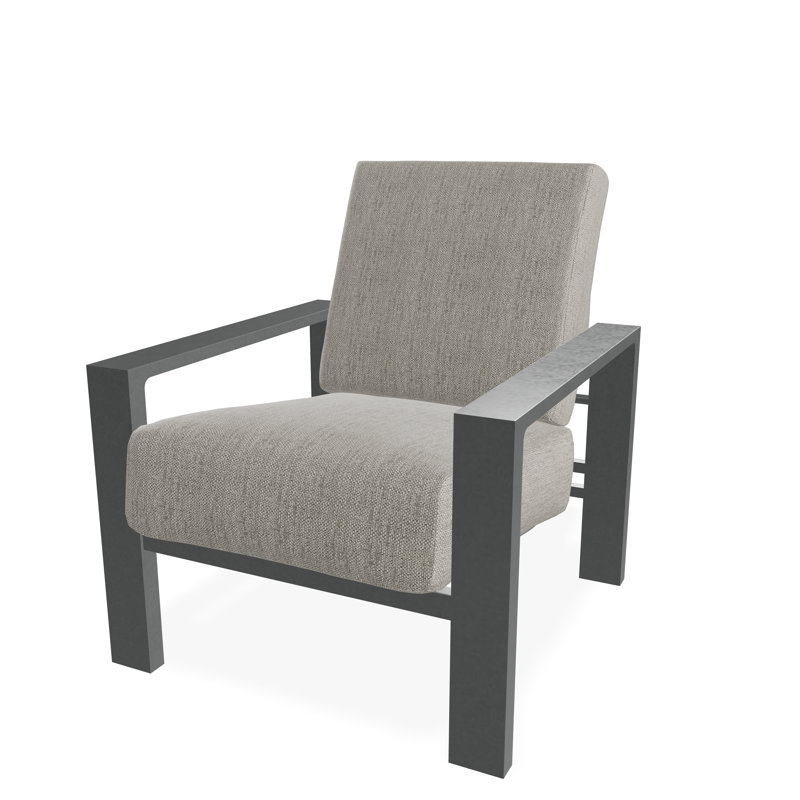 Larssen Deep Seating Cushion Arm Chair, Graphite, Thatch Ash