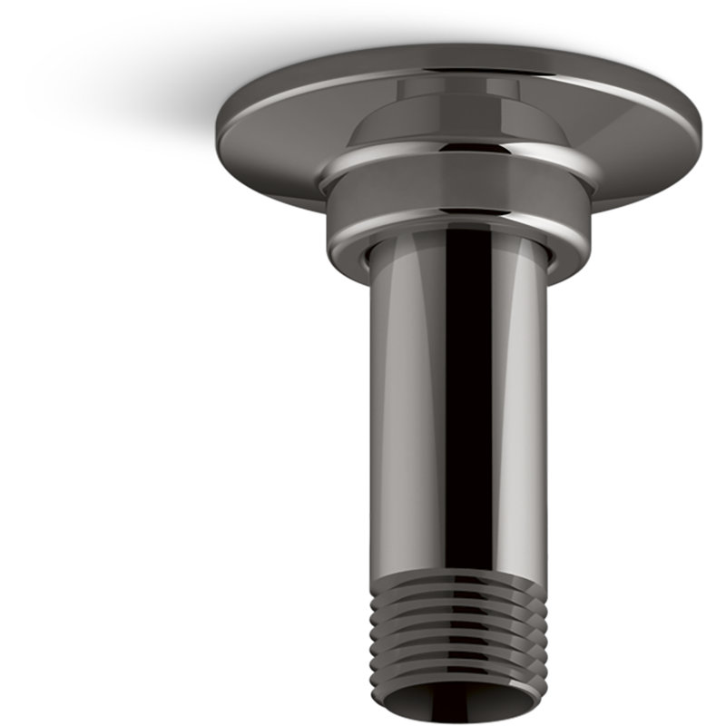 Mastershower Straight Ceiling-Mount Showerarm and Flange, Vibrant Titanium