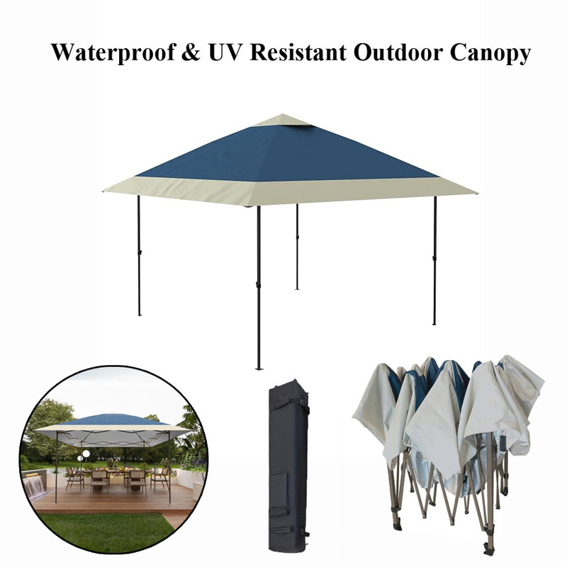 Auvent 13 'x 13' escamotable - Extérieur imperméable et résistant aux rayons UV