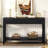 Ash Veneer Console Table, Classic Striped Design, With 2 Drawers & Open Shelf-831260243