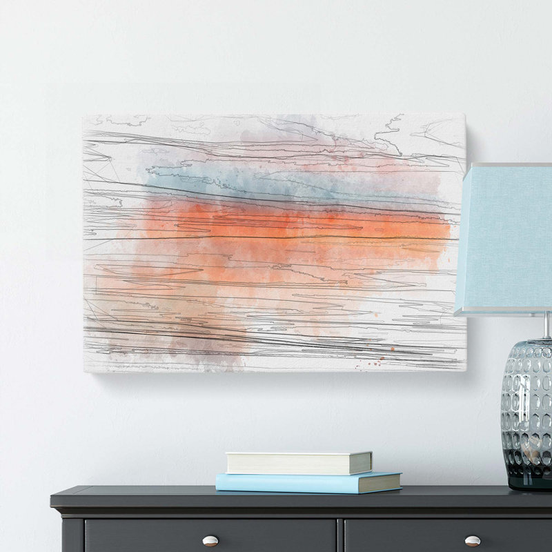 High in the Sky in Abstract - Wrapped Canvas Drawing - Wrapped Canvas, 35cm H x 50cm W x 3cm D