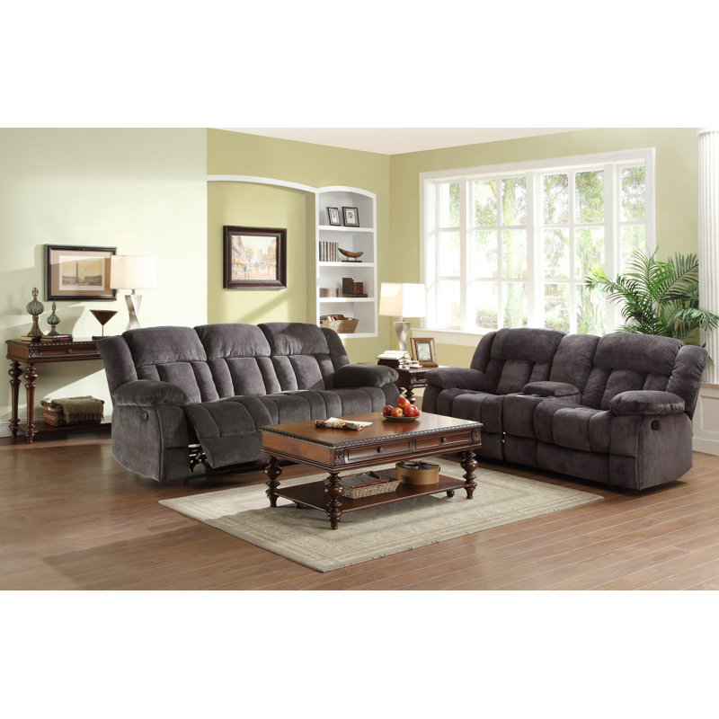 Causeuse inclinable Ecklund, Microfibre / microsuède gris anthracite