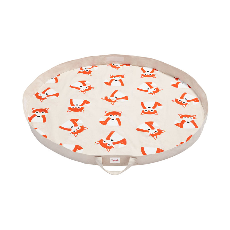 3 pousses - 2 en 1 - tapis de jeu et sac de rangement pour jouets - hibou, Orange