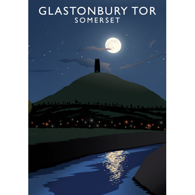 Glastonbury Tor Night 1 Piece Wall Art