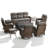 8- Piece Outdoor Porch Sofa Conversation Set With Split-Type Fire Pit Table & Swivel Chairs-1410570527-1531836643