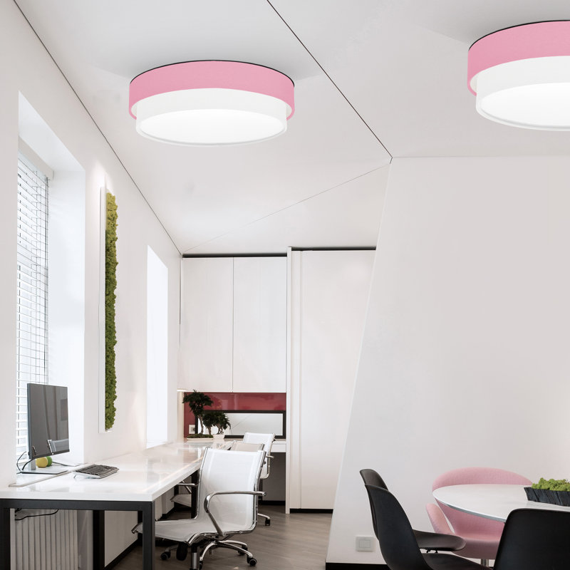 Avory Flush Mount, Pink / White